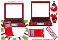 Red Glitter Laptop & Mp3, with Cupcake Over the Edge Crd