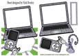 Silver Glitter Laptop, with Mp3, Gecko Over the Edge Card