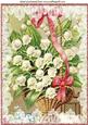 Basket of Lily of the Valley with Lace & Bows A4