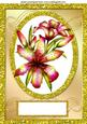 Pretty Pink Lillies in Glitter Gold Frame A4
