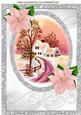 Pretty Pink Poinsettias with Snow Scene in Glitter A4