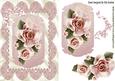 Peach Roses on a Plaque with Crochet Lace