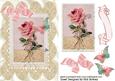 Pink Rose Topper with Crochet Lace & Butterflies