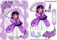 Pretty Southern Belle with Purple Flowers