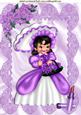 Pretty Southern Belle with Purple Flowers A4