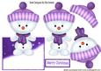 Little Snowman in Purple Bobble Hat Over the Edge Crd