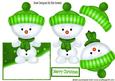 Little Snowman in Green Bobble Hat Over the Edge Crd