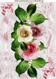 Cascading Pink Summer Roses on Lace with Bows A4