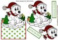 Polar Bear on Ice in Santa Hat Over the Edge Crd
