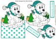 Polar Bear on Ice in Turq Hat Over the Edge Crd