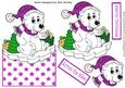 Polar Bear on Ice in Cerise Hat Over the Edge Card