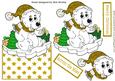Polar Bear on Ice in Gold Hat Over the Edge Crd