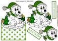 Polar Bear on Ice in Green Hat Over the Edge Crd