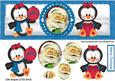 Cute Little Penguins in Blue, with Santa Dl Card