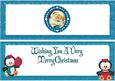 Cute Little Penguins in Blue, with Santa Dl Insert