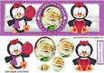 Cute Little Penguins in Pink with Santa Dl Card