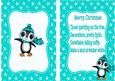 Cute Penguin in Turq Bobble Hat A5 Insert
