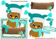 Cute Owl in Turq Hat & Scarf Over the Edge Card