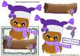Cute Owl in Purple Hat & Scarf Over the Edge Card