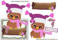 Cute Owl in Pink Hat & Scarf Over the Edge Card