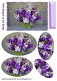 Purple Spray of Peony Flowers Oval Pyramids