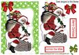 Vintage Santa Climbing Down the Chimney in Star Frame
