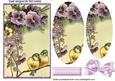 Pretty Birds on a Branch of Pansies Oval Pyramids