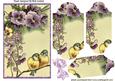 Birds on a Branch of Lilac Pansies Bracket Pyramids