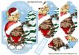 Robin with Kitty in Santa Hats in the Snow Bracket Pyramids