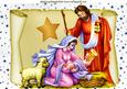 Nativity with Jesus on a Scroll with Star A4