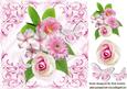 Pink Shades of Flowers Roses & Butterflies 8x8
