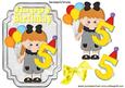 My Fifth Birthday Little Girl with Hr Balloons & Hat