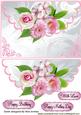 Pink Shades of Flowers on Scalloped Envelope