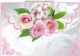 Pink Shades of Flowers on Scalloped Envelope A4