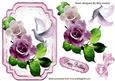 Pretty Dove on Lace with Pink/purple Roses