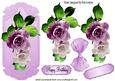 Pretty Pink/purple Roses with Bow on a Plaque