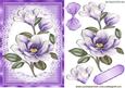 Purple Magnolia on Lace in Basket Weave Frame