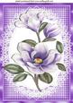 Purple Magnolia on Lace in Basket Weave A4