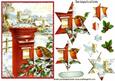 Cute Robin with Village in Snow Star Pyramids