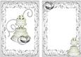 Wedding Cake, Silver Rings, in Ornate Frame A5 Insert