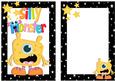 Silly Monster in Star Frame, Card & Insert