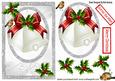 White Christmas Bells with Red Bow Card, & Topper