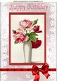 Pretty Vase of Red/pink Roses A4