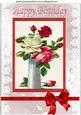Pretty Vase of Cream/pink Roses A4