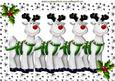 Santas Rteindeers with Holly in Star Frame A4