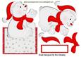 Lovely Polar Bear in Red Hat & Scarf Over the Edge