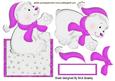 Lovely Polar Bear in Pink Hat & Scarf Over the Edge