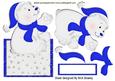 Lovely Polar Bear in Blue Hat & Scarf Over the Edge