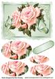 Pretty Pink Roses with Butterflies Oval Pyramids
