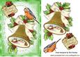 Bell with Snow Scene, with Holly & Little Robin